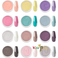 Dipping Powder Nail Gel Kit - Candy Lover Dip Powder 12 Light Candy Pastel Nude Glitters
