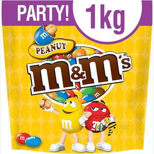M&M'S Peanut Milk Chocolate Party Bulk Bag, Chocolate Gift & Movie Night Snacks, 1kg