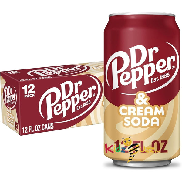 Dr Pepper Drink Can 355ml Pack, Cream Soda, 4260 millilitre, Pack of 12
