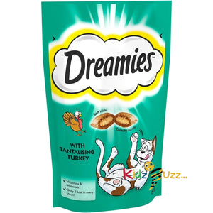 Dreamies Cat Treats, Tasty Snacks with Tempting Turkey, 8 X 60 g
