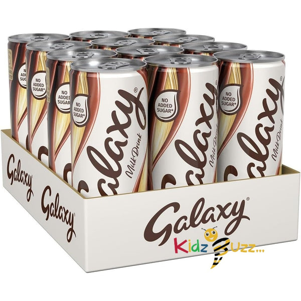 Galaxy Milk Chocolate Ready To Drink Can, 250ml (Pack of 12), No Added Sugar, Vegetarian - kidzbuzzz