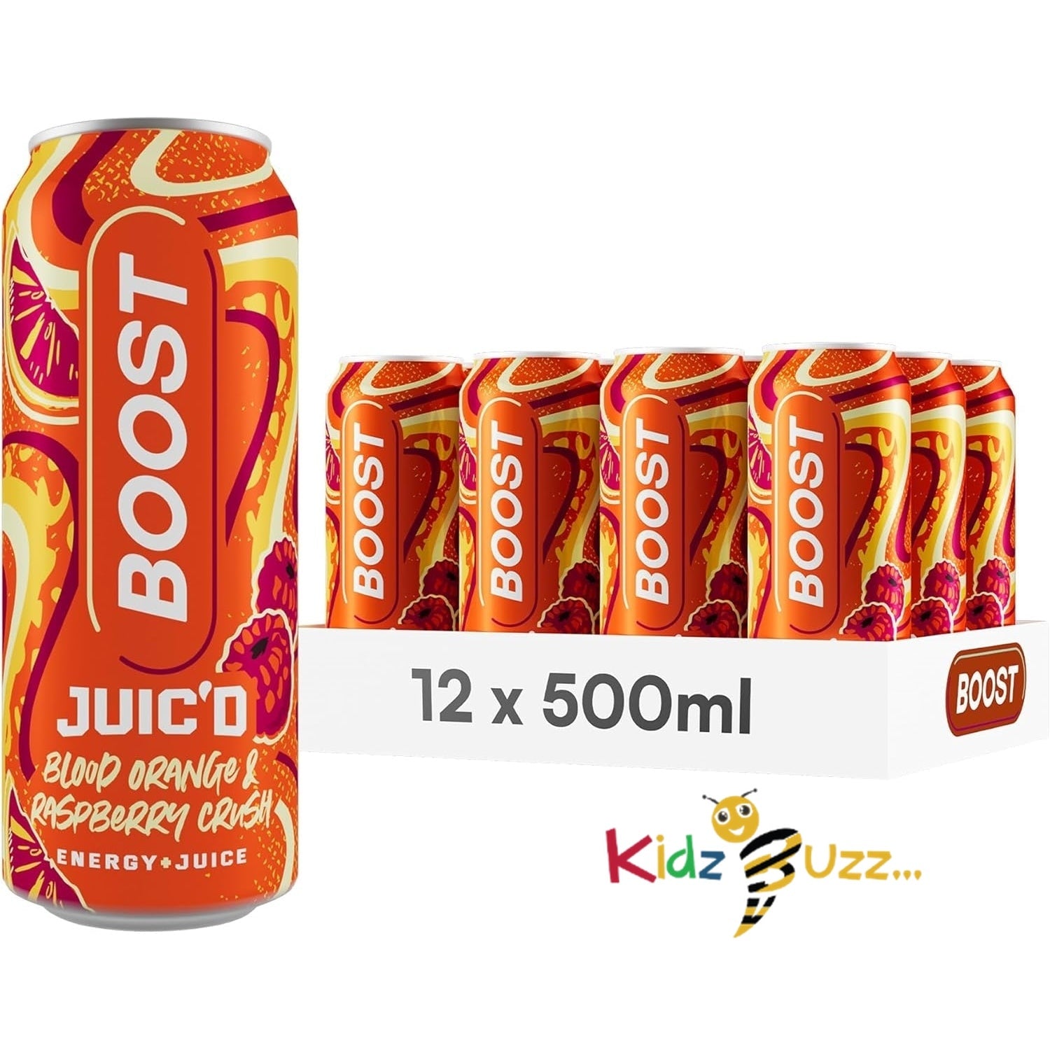Boost Juic'd Energy Drink Blood Orange & Raspberry Crush, 500ml x 12 ...