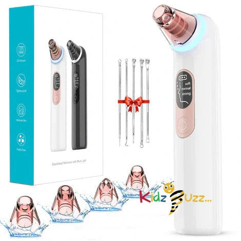 Blackhead Remover Vacuum Pore Cleaner Acne Comedone Extractor Face Pore Vacuum 3 Level Suction 4 Heads Black Head Remover for face