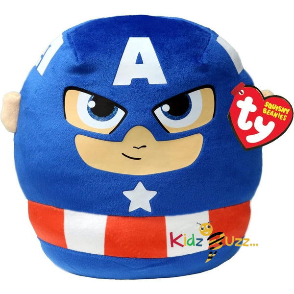 TY Squishy Captain America- Baby Soft Plush Marvel Toy For Kids