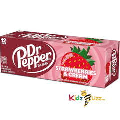 Dr Pepper Strawberries and Cream Soda, 12 fl oz cans, 24 Pack