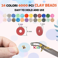 Clay Beads 8000 Pcs 2 Boxes Bracelet Making Kit - 24 Colors