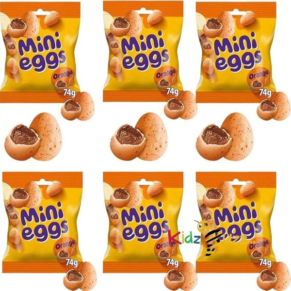 12 Packs Easter Orange Mini Eggs 74g– Orange Flavoured Solid Milk Chocolate Eggs