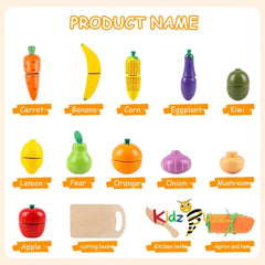 Wooden fruit Vegetables Cutting Set