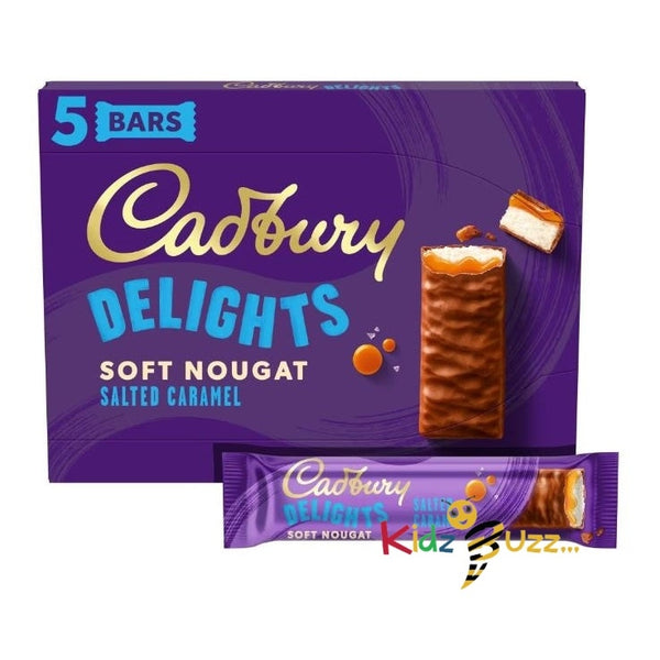 3 X Cadbury Delights Salted Caramel Chocolate Nougat Bar 5 Pack 110g