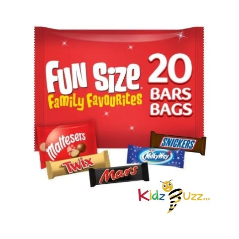 Mars, Snickers, Milky Way, Maltesers, Twix Family Favourites Funsize 20 Bags/Bars 358g