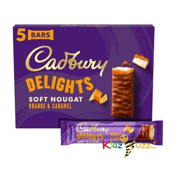 3 X Cadbury Delights Orange Caramel Chocolate Nougat Bar 5 Pack 110