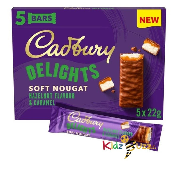 3 X Cadbury Delights Hazelnut Caramel Chocolate Nougat Bar 5 Pack 110g