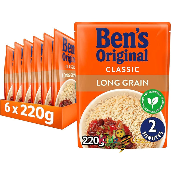 Ben's Original Long Grain Microwave Rice 6 x 220 g pouches