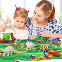 Dinosaur Painting Kit for kids, Safe and non-toxic watercolor paint