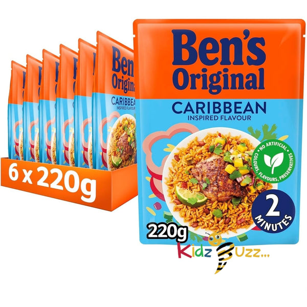 BEN'S ORIGINAL Caribbean Microwave Rice, 6 x 220g pouches