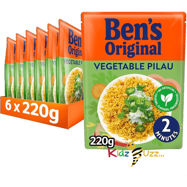 BEN'S ORIGINAL Vegetable Pilau Microwave Rice, 6 x 220g pouches