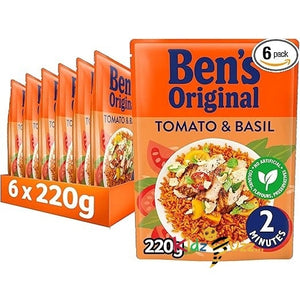 BEN'S ORIGINAL Tomato and Basil Microwave Rice, Bulk Multipack 6 x 220g pouches