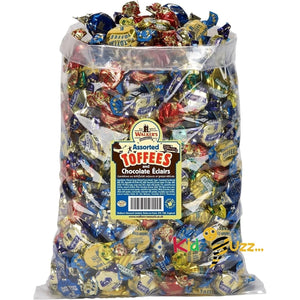 Walkers Assorted Toffee Selection – 1kg Bulk Bag Classic Toffee Sweets, Assorted Flavours