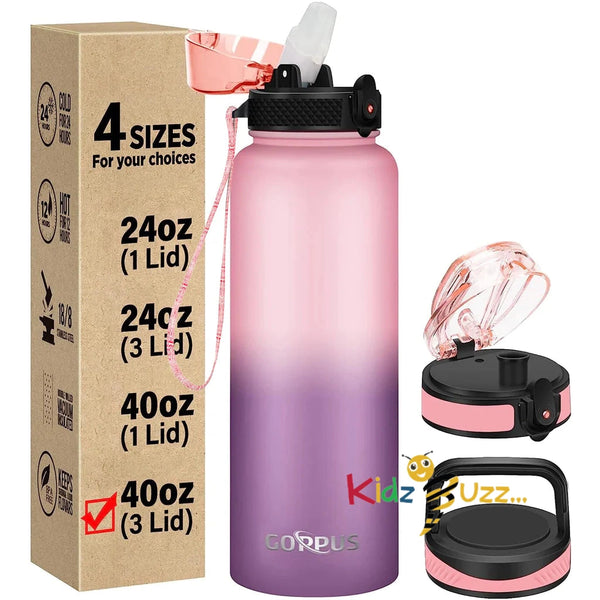 GOPPUS 1L Pink/Purple Water Bottle