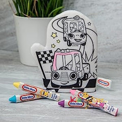 Little Tikes Children's Bath Mitt & 4 Mitt Colouring Crayons - bath time play