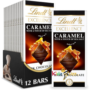 Lindt Excellence Caramel with a Touch of Sea Salt Chocolate Bar (Pack of 12)