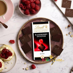 Excellence Dark Lindt Chocolates Bars Multipack - Pack of 4 x 100g Orange, Raspberry, Caramel Sea Salt & Hazelnut Bars & Topline Card. Chocolate Gift for Christmas Stocking Fillers, Birthday Gifts