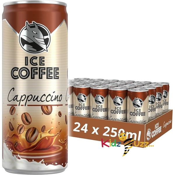 HELL Ice Coffee Cappuccino | 24 x 250ml Cans Multipack | Contains Real Arabica & Robusta Coffee Bean Extracts | 75% UHT Milk | Preservative Free | Iced Coffee | Ready To Drink