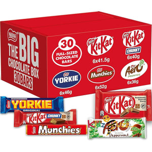 Nestlé Big Chocolate Box 30 Bars – Chocolate Bars Multipack, Assorted Chocolates Gift Box with KitKat, Aero, Yorkie & Munchies