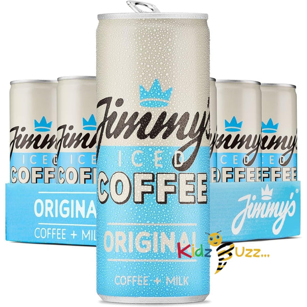 Jimmy's Iced Coffee Original SlimCan 12 x 250ml (Pack of 12) Refreshing Ready-to-drink Iced Latte Tins - kidzbuzzz
