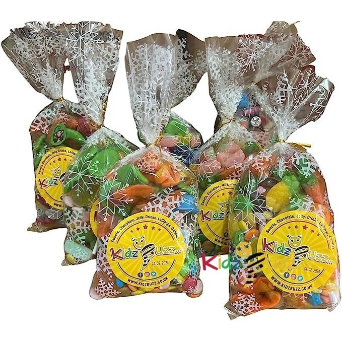 Kidzbuzz Unisex Pre Filled Party Bags With Halal Jelly's , Sweets , Lolipop , Candies , Gems Sweets Etc Approx 250g Each Goody Bag Specially Birthday, Parties , Marriage , Gift , New Year, Christmas , School, Sports Time For Kids Boys & Girls