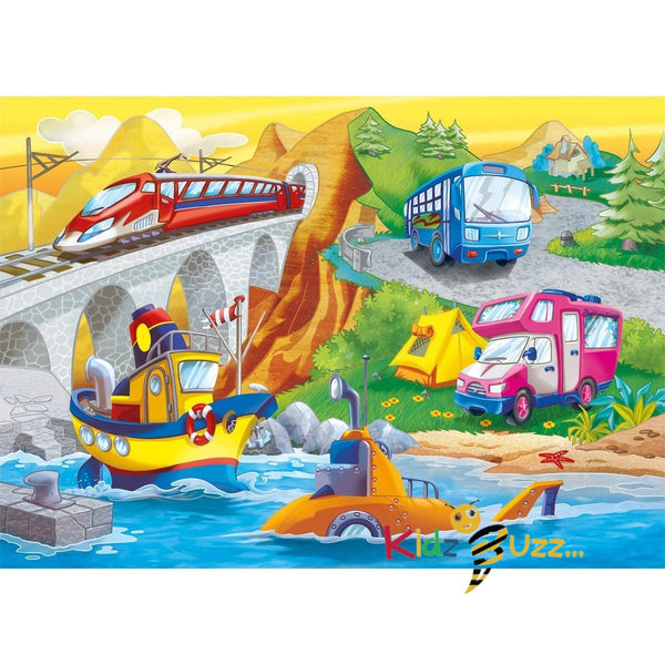 Clementoni 21619, Means of Transport Supercolor Puzzles for Children - 2 x 60 Pieces