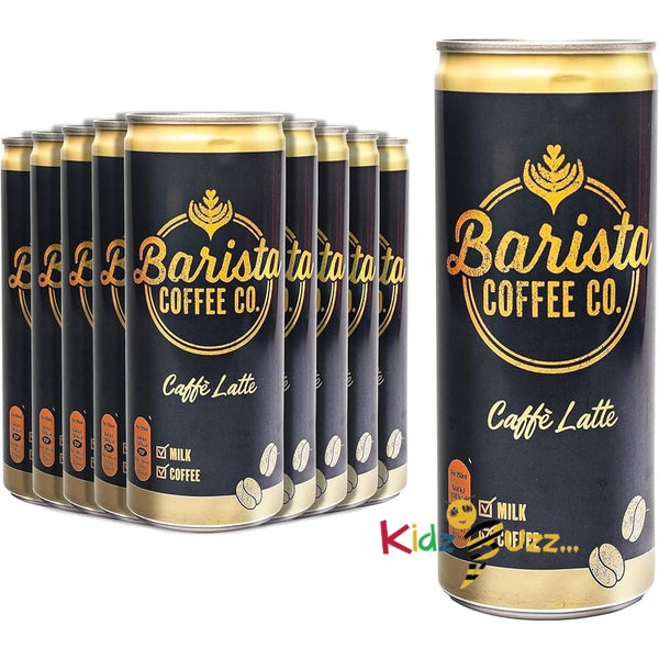 Barista Coffee Co. Medium Roast Caffe Latte Iced Coffee Drink Tin Can 250 ml (Pack of 12) - kidzbuzzz