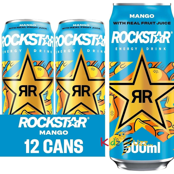 Rockstar Juiced Energy Drink - Mango 12 x 500ml cans