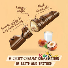 Kinder Bueno Wafer Twin Bars,Milk Chocolate Covered Wafer with Milky and Hazelnut Filling, Pack of 30 x 2 60pcs