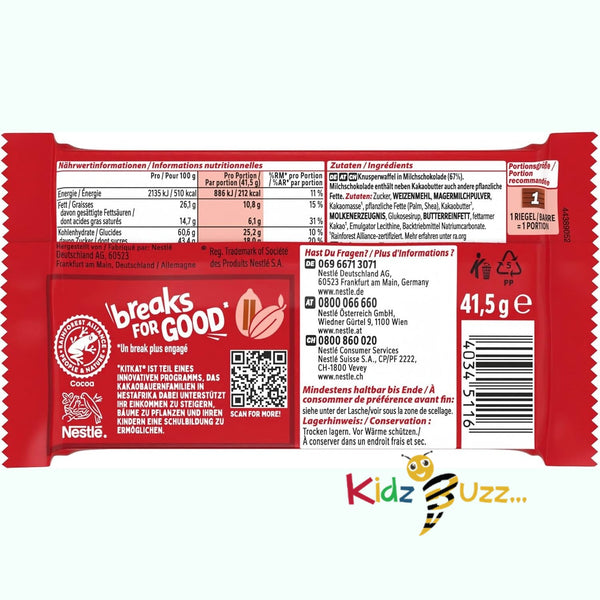 Nestle KitKat Classic chocolate Bar, crunchy Bar Pack of 24 24x41.5g