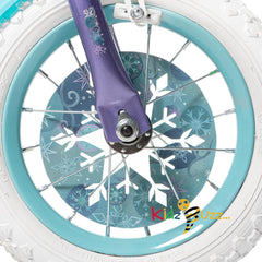 Huffy Disney Frozen 12" Kids Bike with Front Doll Carrier, Metallic Purple Finish – Ideal for Girls Aged 3 to 5