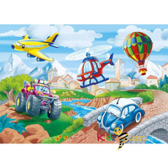 Clementoni 21619, Means of Transport Supercolor Puzzles for Children - 2 x 60 Pieces