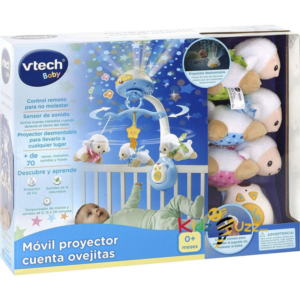 VTech - Mobile Projector Sheep Bead, Cot Toy for Baby With RemoteControl