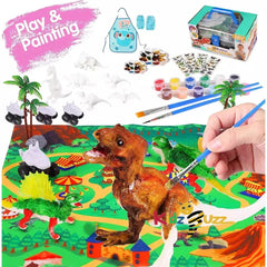 Dinosaur Painting Kit for kids, Safe and non-toxic watercolor paint