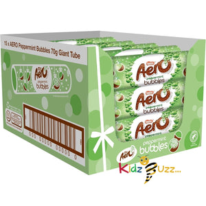Nestle Aero Bubbles Peppermint Mint Chocolate Giant Tubes, Christmas Chocolate Gift, 15 x 70 g