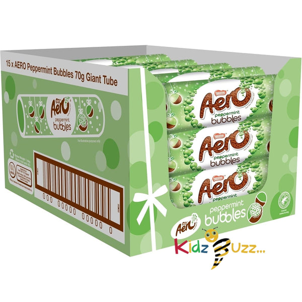 Nestle Aero Bubbles Peppermint Mint Chocolate Giant Tubes, Christmas Chocolate Gift, 15 x 70 g