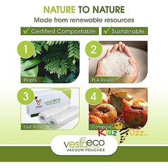 Vacuum Seal Rolls Embossed 2 Vacuum Seal Rolls 11 Inches x 20 Feet 28cm x 6m