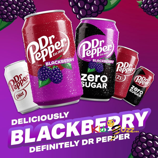 Dr Pepper Blackberry Soda,24 x 355ml Cans, 12 oz Fridge Pack