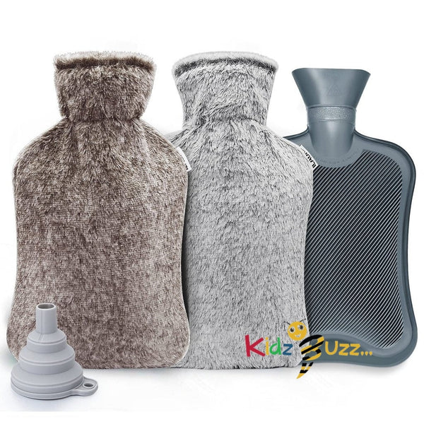 2L Hot Water Bottle with Soft Fleece Cover