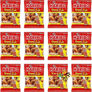 HARIBO Happy Cola Delight, Refreshing Cola Flavour Gummy Sweets 140g (Pack of 12)