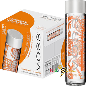 VOSS Tangerine Lemongrass Flavoured Sparkling Water, Pack of 12 x 375ml