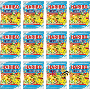 HARIBO Balla Bites Fruit Flavour Gummy Candy, Assorted Fruit Flavours, 140g x 12