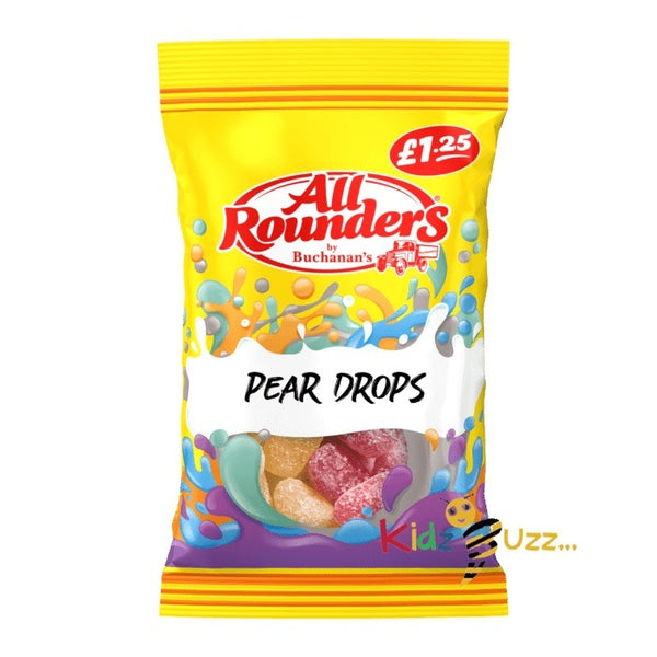 All Rounders Pear Drops 12X 110g Tasty Treaty - kidzbuzzz