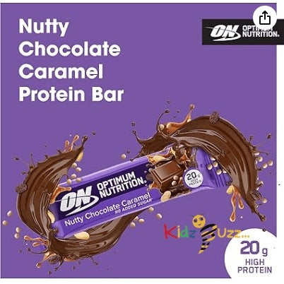 Optimum Nutrition Nutty Chocolate Caramel Protein Bar 20g x 10 Chocolates