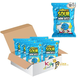 Millions Sour Bites Halal Suitable Sour Sweets Candy, 140g (12, Bubble gum)